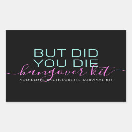 Bachelorette-Überlebensausrüstung für Erholung Rechteckiger Aufkleber