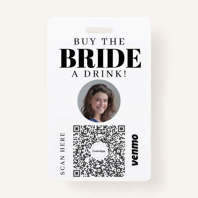 Bachelorette Venmo QR Code Kaufen Sie die Braut ei Ausweis (Vorderseite)