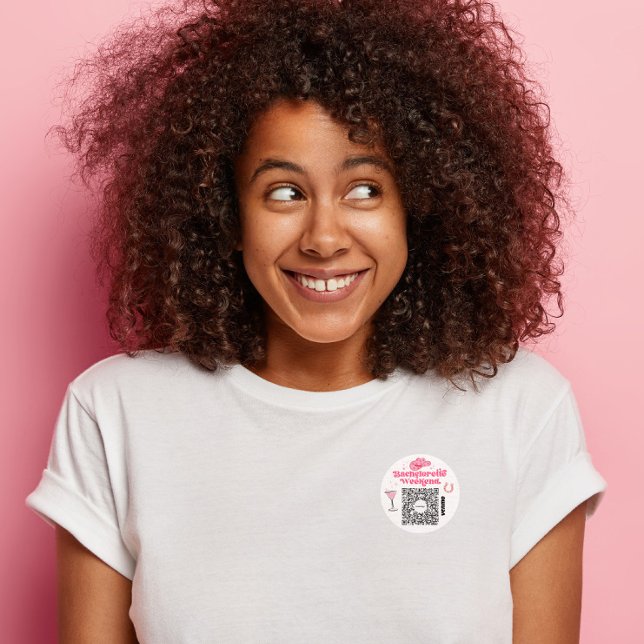 Bachelorette Venmo QR Code Kaufen Sie die Braut ei Runder Aufkleber (Bachelorette Venmo Sticker)