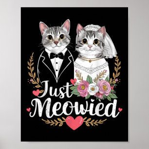 Bachelorette Wedding Party Bridge Groom Katzen nur Poster