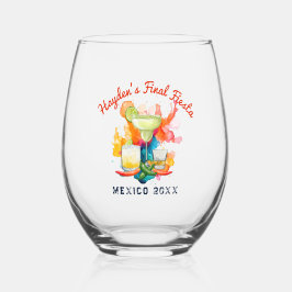 Bachelorette Weekend Final Fiesta Personalisiert Weinglas Ohne Stiel