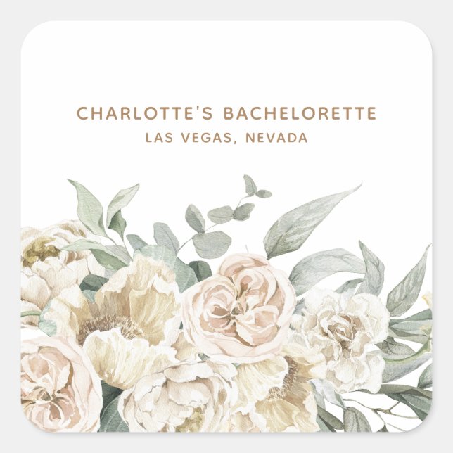 Bachelorette Weekend Gastgeschenk Personalisiertes Quadratischer Aufkleber (Vorderseite)