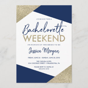 Bachelorette Weekend Itinerary Navy Einladung