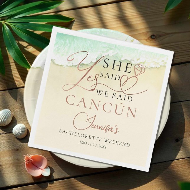 Bachelorette Weekend Napkins | Strand von Cancun Serviette (Von Creator hochgeladen)