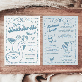 Bachelorette Weekend Party Dusty Blue Einladung