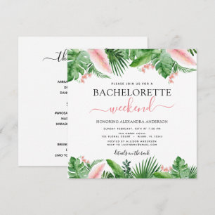 Bachelorette Weekend Party Tropische Palmen Einladung
