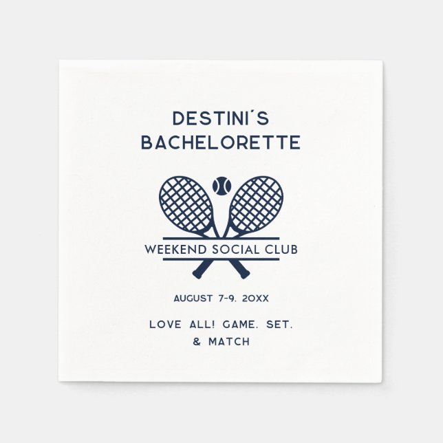 Bachelorette Weekend Tennis Party Serviette (Vorderseite)
