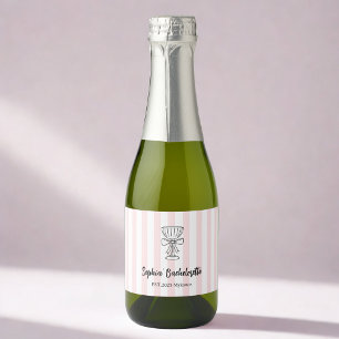Bachelorette Weinkarte Rosa Streifen