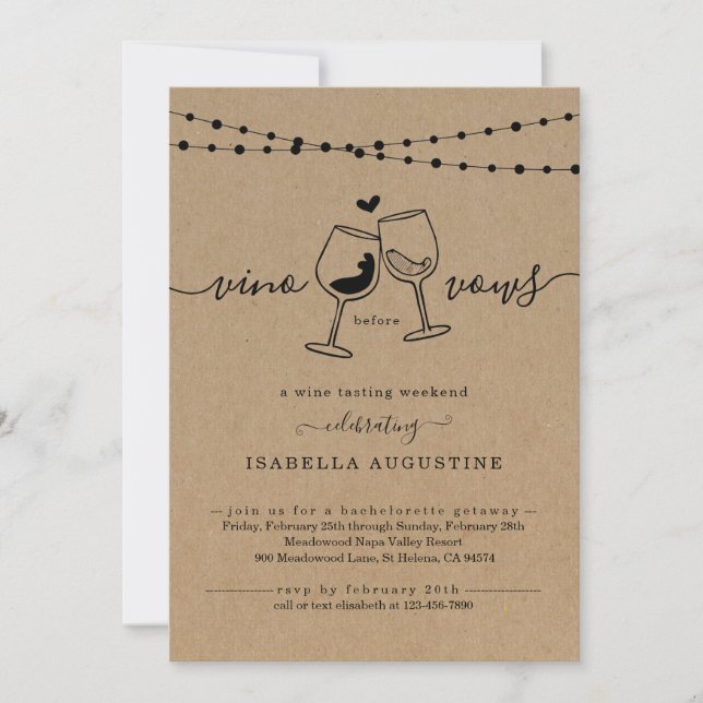 Bachelorette Wine tasting in der Fattoria Moncucch Einladung (Vorderseite)