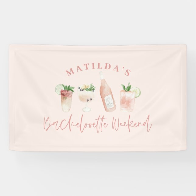Bachelorette-Wochenende in Pink, gürnig, modern Banner (Horizontal)