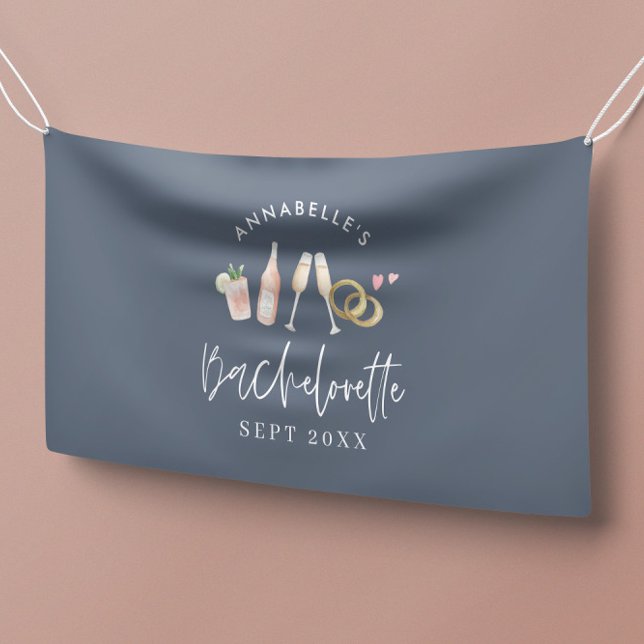 Bachelorette-Wochenende mit blauer Girlande Banner (Von Creator hochgeladen)