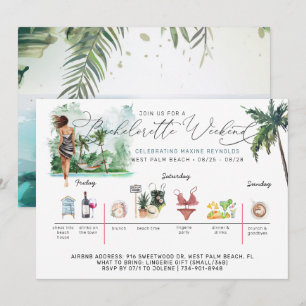 Bachelorette Wochenende   Palm Beach Einladung