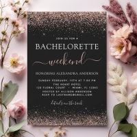 Bachelorette Wochenende Rosa Rose Gold Glitzer Par