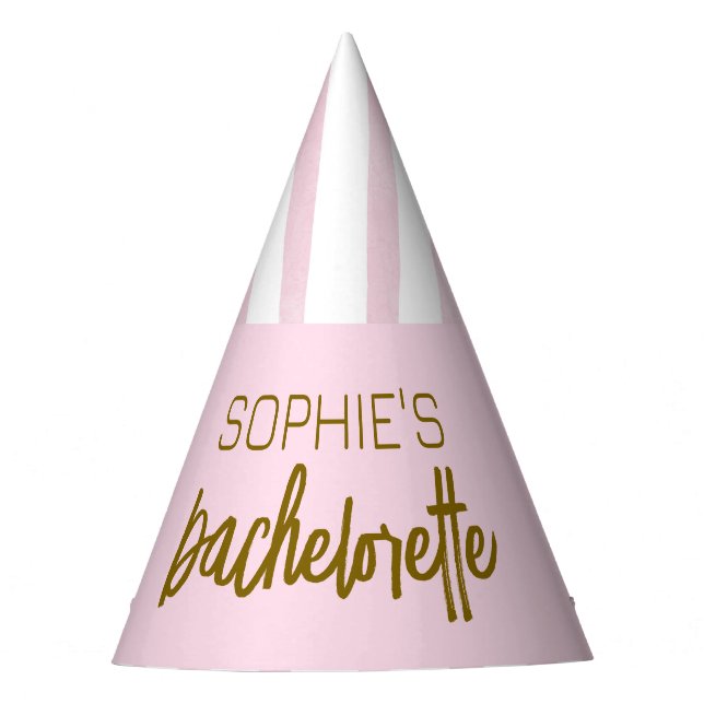 Bachelorette Wochenende Rosa tropische personalisi Partyhütchen (Vorderseite)