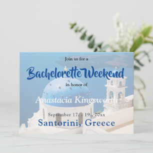 Bachelorette Wochenende Santorini Girls Tour Einladung