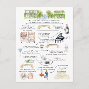 Bachelorette Wochenende   Savannah, Georgien Einladungspostkarte