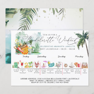 Bachelorette Wochenende Tropical Palm Einladung