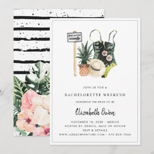 Bachelorette Zielort Bikini Bridal Bash Einladung