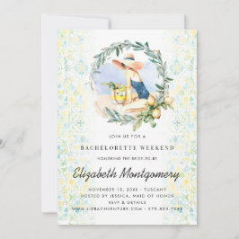Bachelorette Zielort Mittelmeer Citrus Einladung