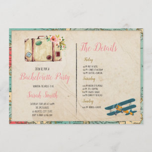 Bachelorette zu Reisezwecken mit Party Einladung