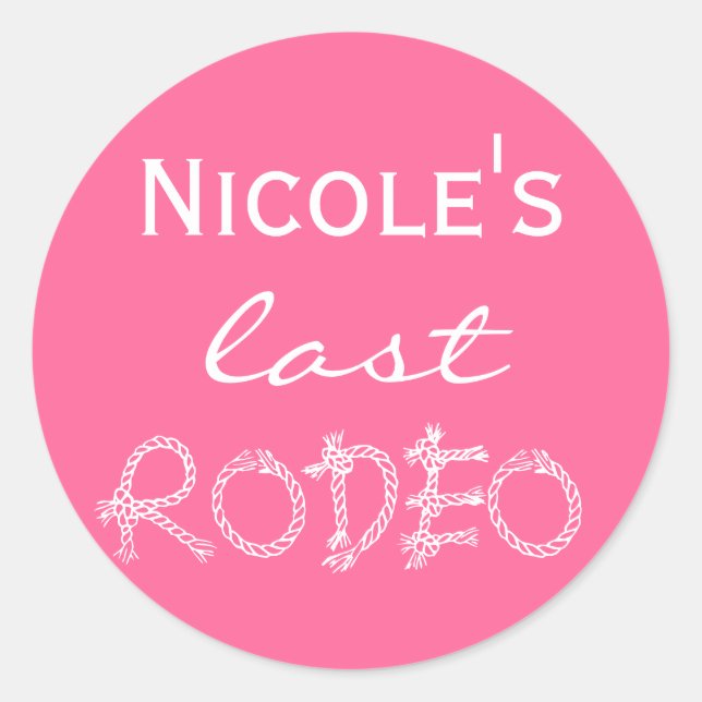 Bachelorettenkleber Runder Aufkleber (Vorderseite)