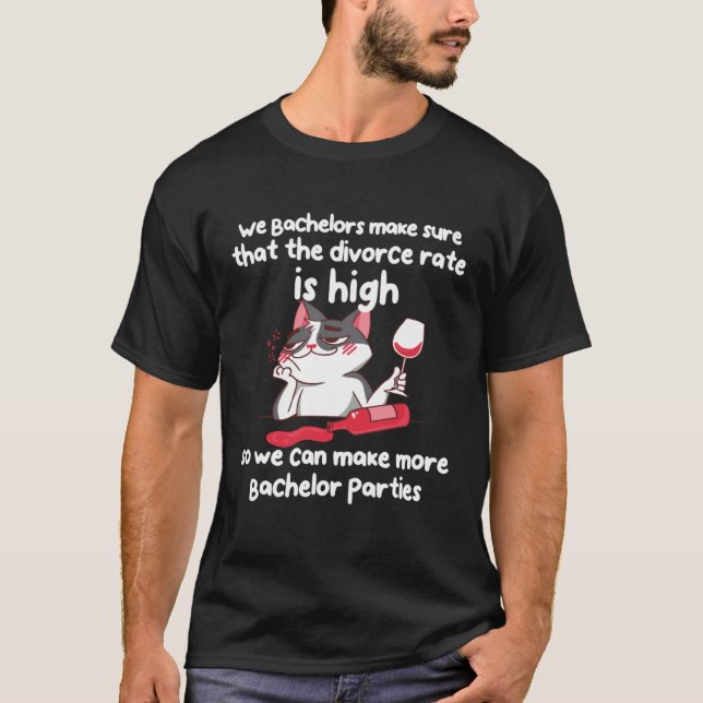 Bachelors Cats Parties T-Shirt (Vorderseite)
