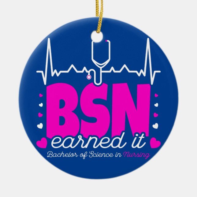 Bachelors of Science in Nursing verdient BSN RN Keramik Ornament (Vorne)