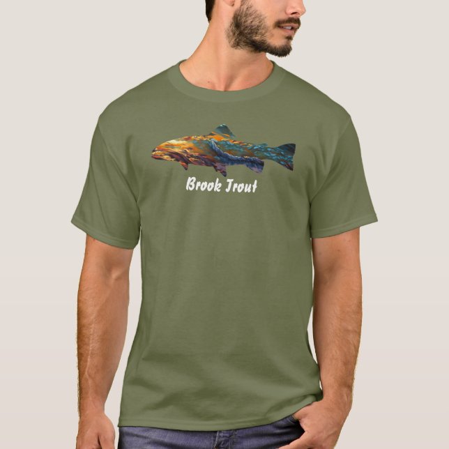 Bachforelle Fliegenfischen Männer-T - Shirt (Vorderseite)