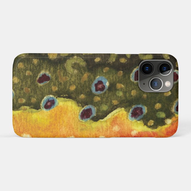 Bachforelle Fliegenfischer Ichthyologe Angler Case-Mate iPhone Hülle (Rückseite (Horizontal))