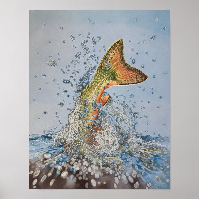 Bachforelle Spritzer Poster (Vorne)