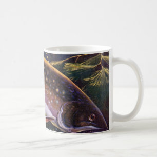 Bachforellenfischer, Vintage-Angelsport Tasse