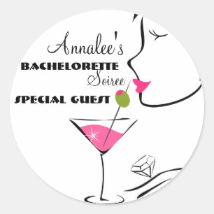 Bachlorette Martini Runder Aufkleber