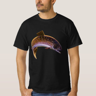Bachsaibling Fisch, Vintage Sportfischen Angler T-Shirt