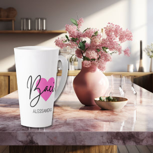 Baci Pink Heart Latte Tasse Süße liebevolle Gesche