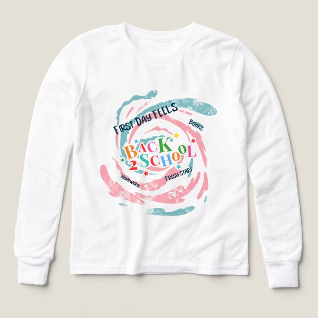 Back 2 School First Day fühlt sich Bücher Hausaufg (Design Vorderseite)