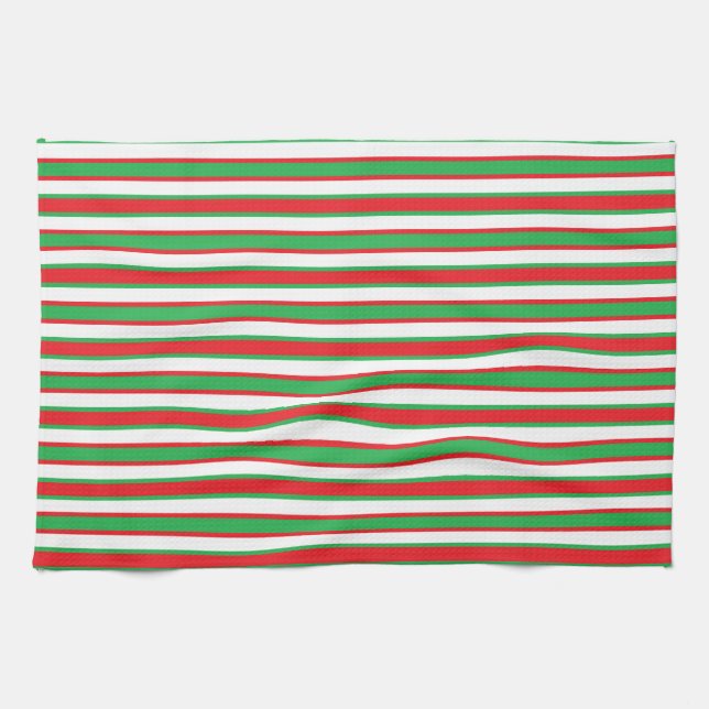 Back and Forth Red and Green Handtuch (Horizontal)