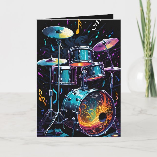 Back Beat Drum Set Blanko Karte (Vorderseite)