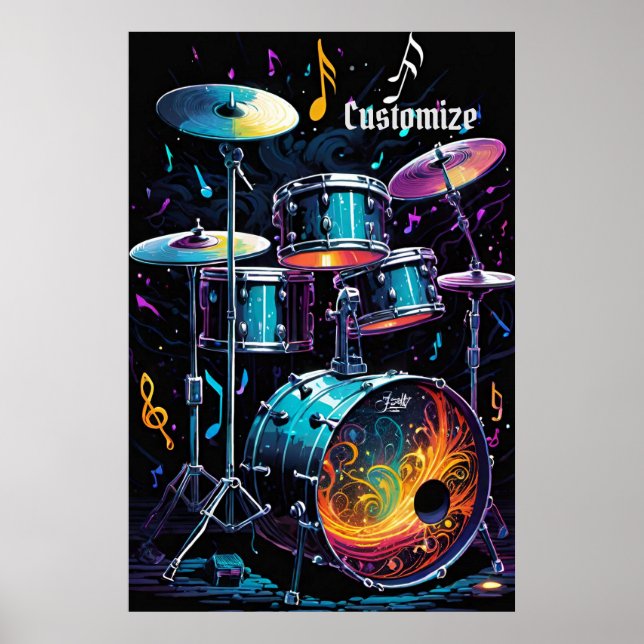 Back Beat Drum Set Poster (Vorne)