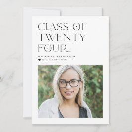 Back Class of 2024 Moderner Minimalistischer Absch Einladung