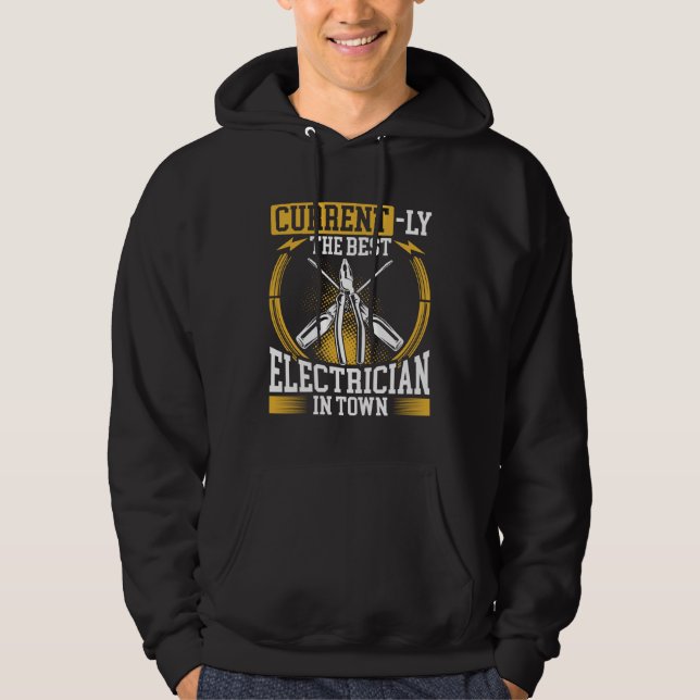 Back Current Ly The Best Electricians In Town Elec Hoodie (Vorderseite)
