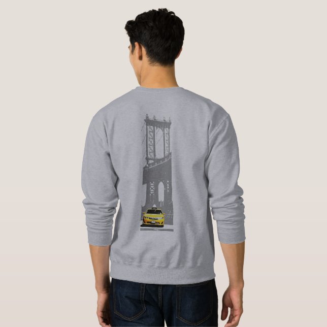Back Design New York City Nyc Yellow Taxi Brooklyn Sweatshirt (Schwarz voll)