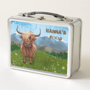 Back Off Personalisiert Highland Cow Luchbox Metall Brotdose