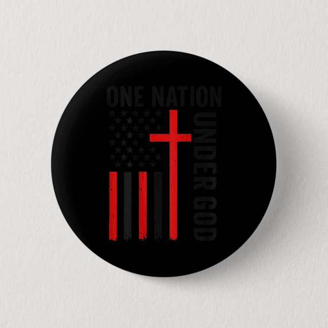 Back One Nation Under God American Flag Christian  Button (Vorderseite)