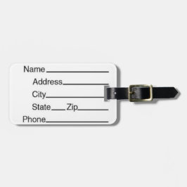 Back Pack & Luggage Tag mit Lederband Gepäckanhänger