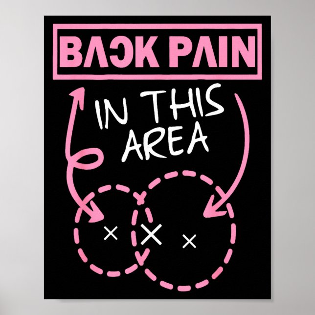 Back Pain In This Area Funny  Poster (Vorne)