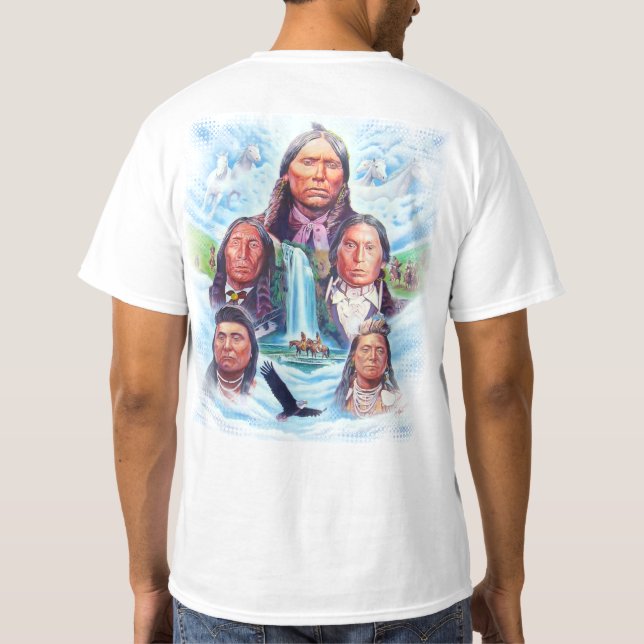 Back Print Indians Chiefs Mens T-Shirt (Rückseite)