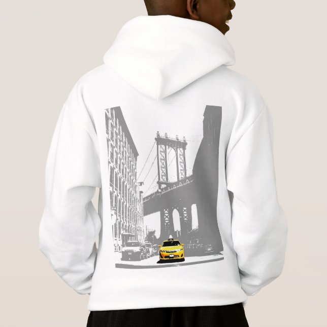 Back Print New York City Nyc Yellow Taxi Brooklyn Hoodie (Rückseite)