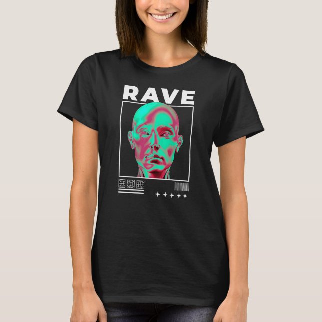 Back Print Rave High Tech Minimal Techno Hardtechn T-Shirt (Vorderseite)