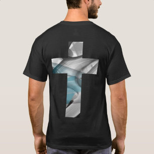 Back Print T - Shirt Trend Abstrakt Blue Ocean