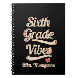 Back School Vibes Boho Retro Personalisiert Teache Notizblock